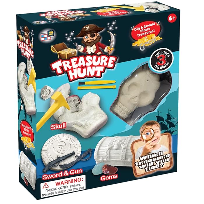 AMAV Toys Treasure Hunt Pirates' Theme Dig and Reveal Three